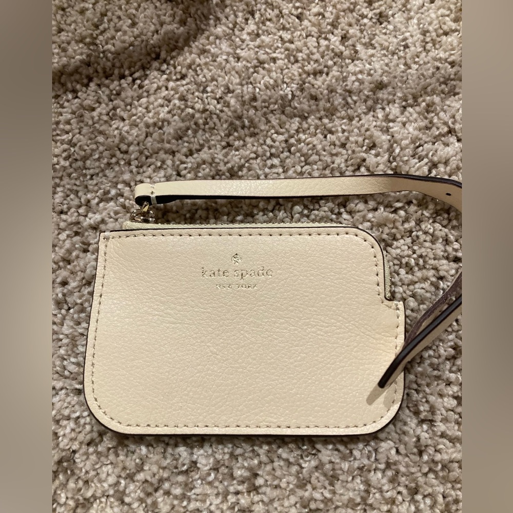 Kate Spade Leather tote bag tag charm organizer pouch wallet wristlet yellow